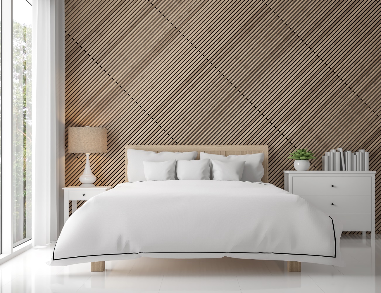 Wooden Slated Panel Bedroom-2